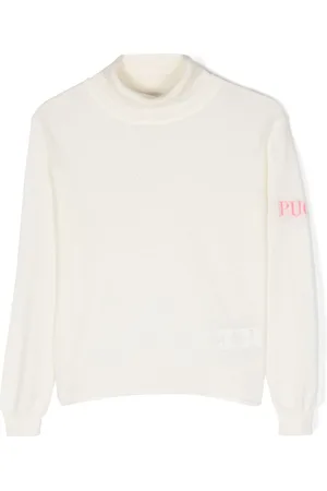 PUCCI Junior Intarsia-knit logo wool jumper