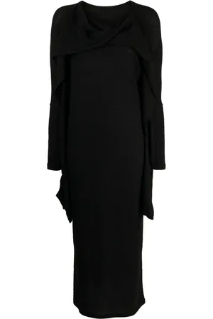 YOHJI YAMAMOTO Twist-detail wool midi dress