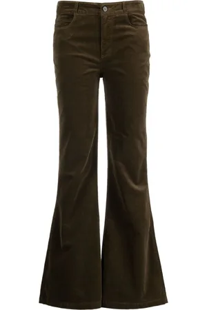 Paige Logo-patch corduroy flared trousers