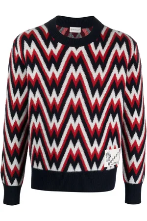 Moncler Logo-patch patterned wool jumper