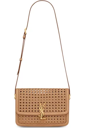 Solferino medium in raffia and vegetable-tanned leather - Saint Laurent