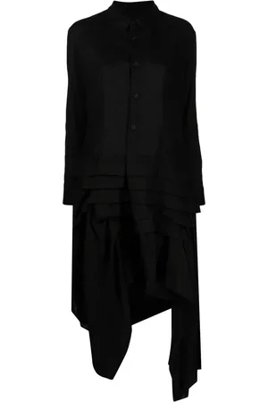YOHJI YAMAMOTO Asymmetric ruffled midi shirtdress