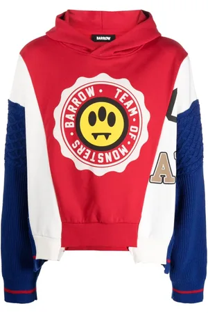 BARROW Logo-print panelled hoodie