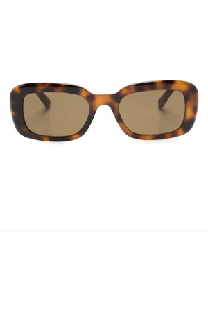 Saint Laurent Tortoiseshell-effect rectangle-frame sunglasses