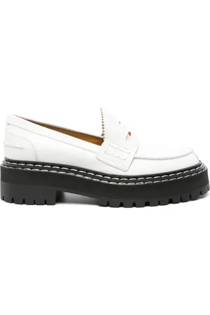 Proenza Schouler Contrast-stitch penny-slot leather loafers