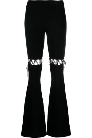Nensi Dojaka Lace-up ribbed trousers