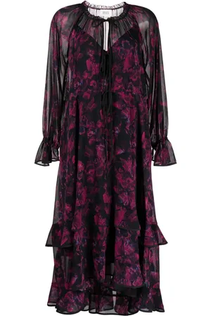 Marchesa Notte Pom floral-print maxi dress
