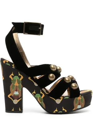 La DoubleJ Medal Wedge 140mm sandals