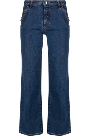 VIVETTA Trim-embroidered mid-rise bootcut jeans
