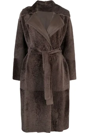 LISKA Belted panelled maxi coatt