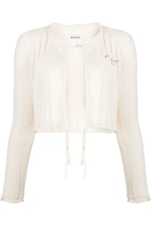 Musium Div. Logo-embroidered ribbed cardigan