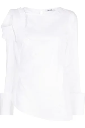 VIVETTA Asymmetric long-sleeve poplin shirt