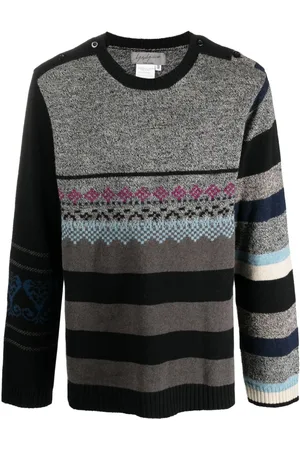 YOHJI YAMAMOTO Mixed-pattern wool jumper