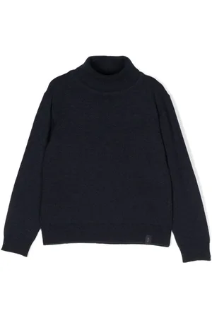 FAY Mélange-effect mock-neck jumper