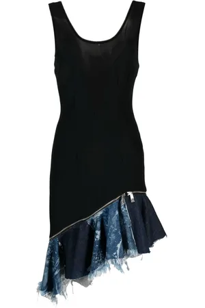 John Richmond Asymmetric ruffled sleeveless dress