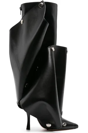 Y / PROJECT Press-stud leather knee boots