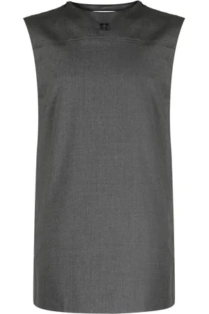 Courrèges Logo-embroidered round-neck tank top