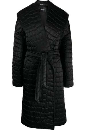 VERSACE Crocodile-pattern quilted coat