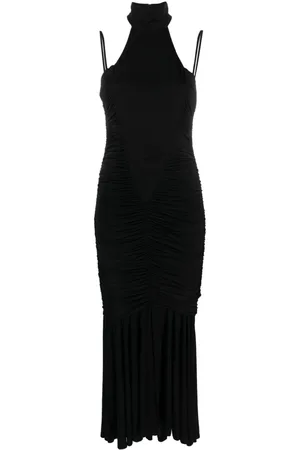 VERSACE Ruched halterneck maxi dress