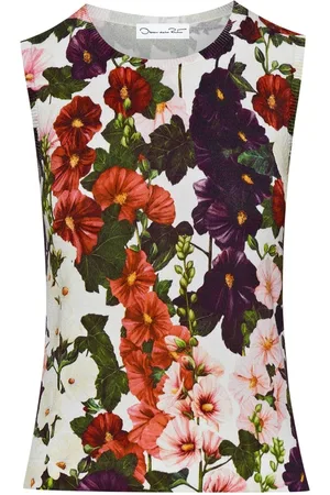Oscar de la Renta Hollyhocks floral-print tank top