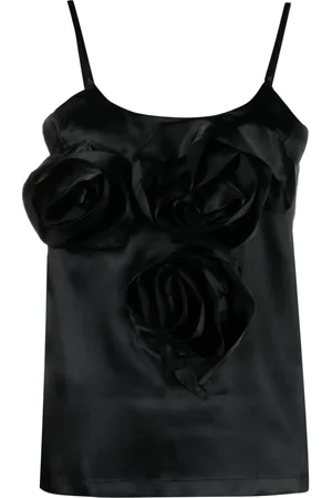 Comme des Garçons Floral-appliqué ruched tank top