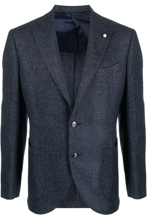 LUIGI BIANCHI MANTOVA Mélange-effect single-breasted blazer