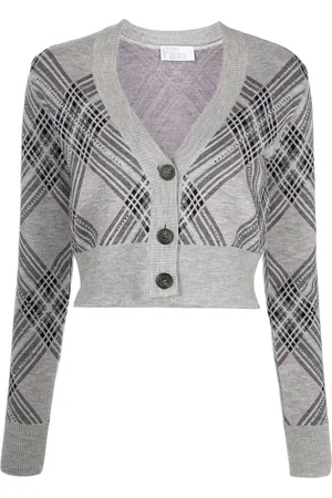 GIUSEPPE DI MORABITO Plaid-check cropped cardigan