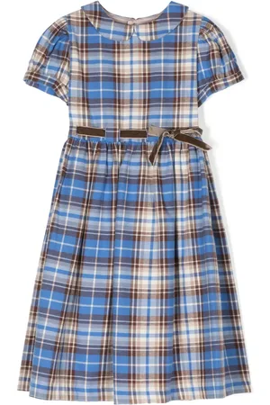 Mariella Ferrari Check-pattern bow-detail dress
