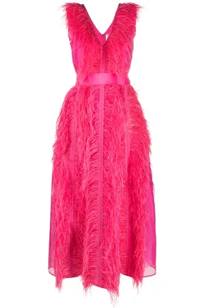 HUISHAN ZHANG Irina ostrich-feather maxi dress