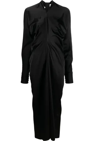 Lanvin Satin draped midi dress