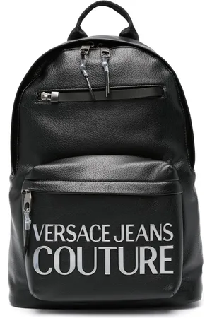 VERSACE Logo-plaque faux-leather backpack