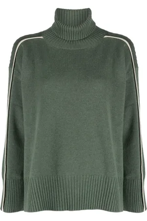 LORENA ANTONIAZZI Roll-neck piped-trim detail jumper