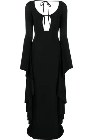 GIUSEPPE DI MORABITO Draped long-sleeve maxi dress