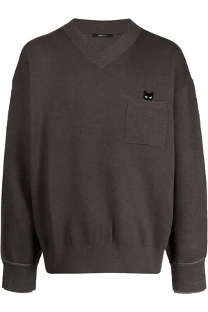 SONGZIO Trace Pocket Panther V-neck jumper