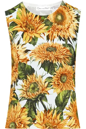 Oscar de la Renta Floral-print round-neck tank top