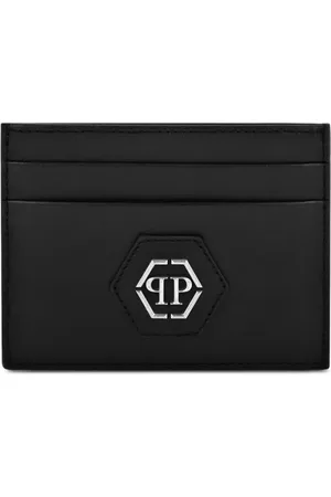 Philipp Plein Logo-plaque leather cardholder