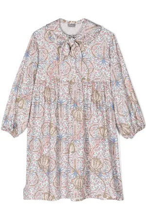 Il gufo Floral-print gathered dress