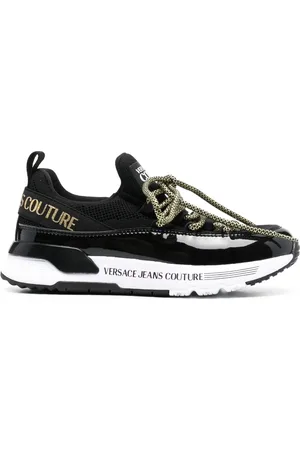 VERSACE Logo-print almond-toe sneakers