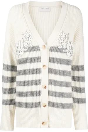 Ermanno Firenze Stripe-pattern V-neck cardigan