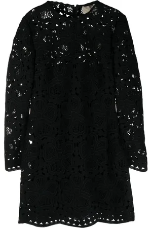 Elie saab Floral-macramé weaved minidress