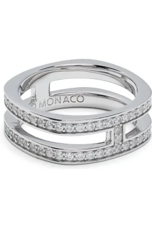 APM Monaco Double-line pav?? embellished ring