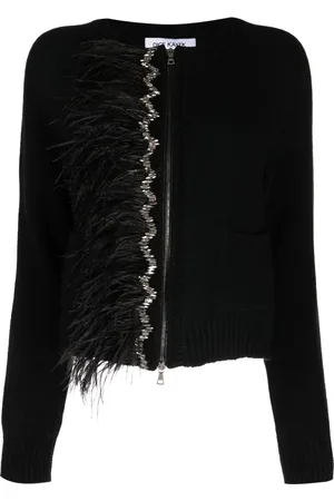 DICE KAYEK Crystal-embellished zip-up cardigan