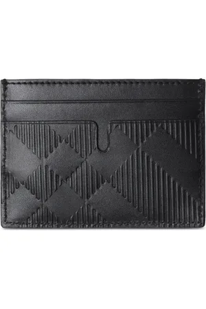 Burberry Check-pattern leather cardholder