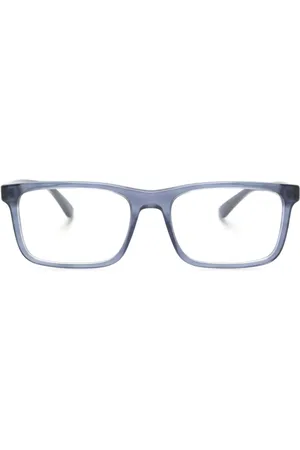 Emporio Armani Logo-print rectangle-frame glasses