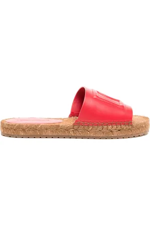Dolce & Gabbana Logo-embossed leather slides
