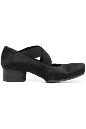 UMA WANG Square-toe leather ballerina shoes