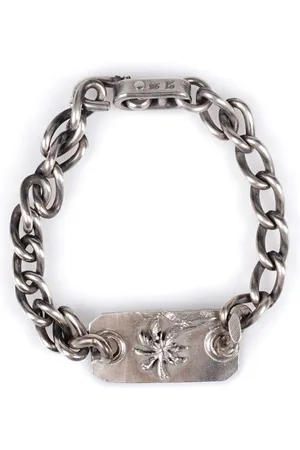 WERKSTATT:MÜNCHEN engraved-tag chain bracelet - Silver