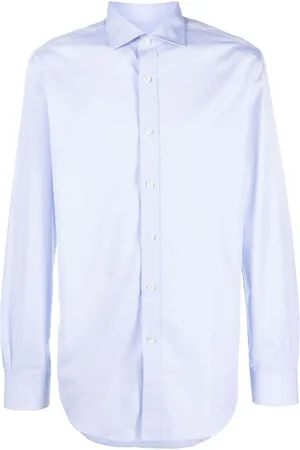 BRIONI Spread-collar poplin shirt