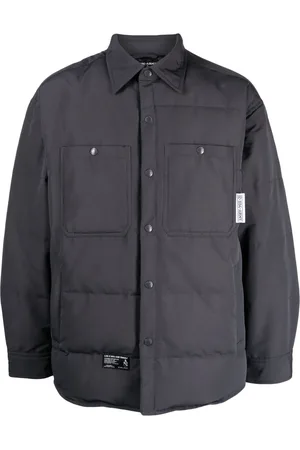 Izzue Text-embroidered quilted down jacket