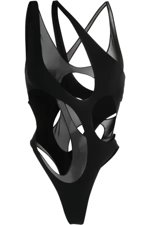 MUGLER Cut-out detail thong swimsuit